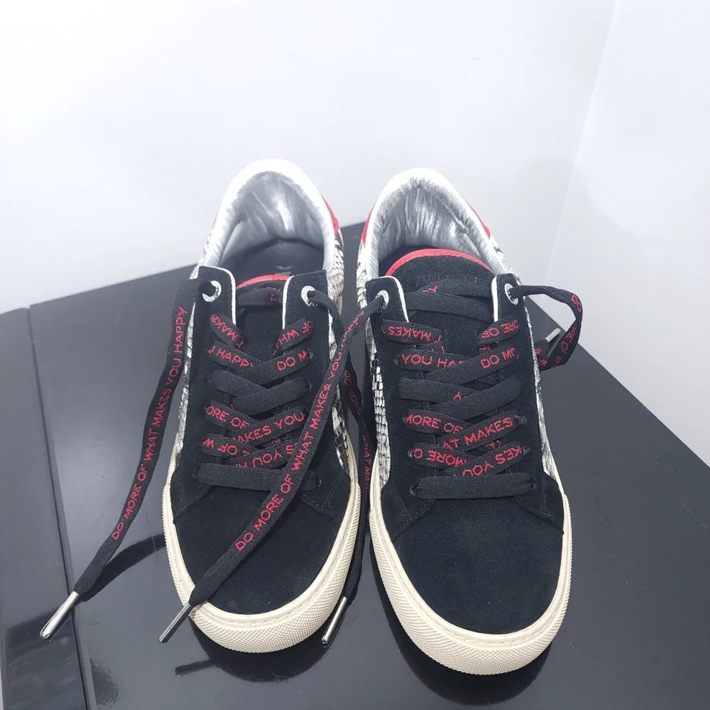 Zadig & Voltaire Women's Wild Low Top Snake Embossed Leather Sneakers Size 9
